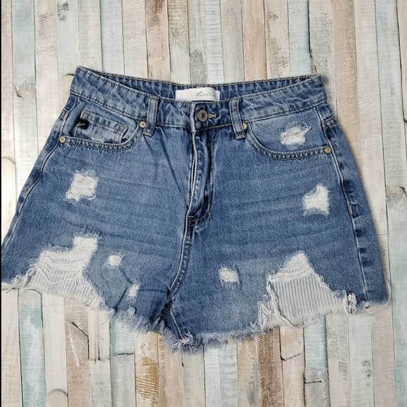 KanCan Pants - KanCan High Rise Distressed Jean Shorts